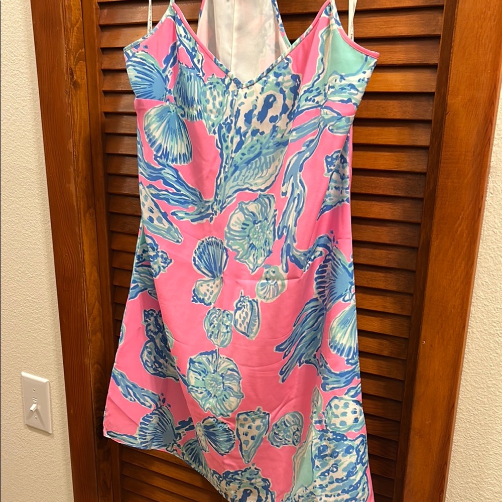 Lilly Pulitzer Pink and Blue Seashell Print Dress